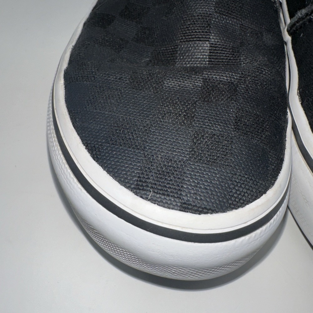 Vans Classic Black Checkerboard Slip Ons Kids Size 1 - Picture 10 of 16